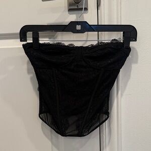 I.AM.GIA Black Lace Corset Crop Top